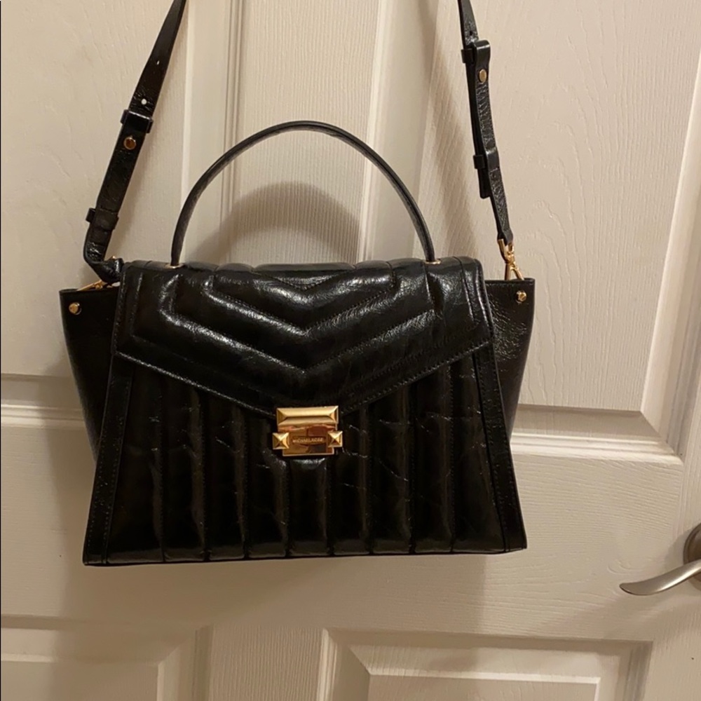Black Michael Kors Whitney satchel bag.
